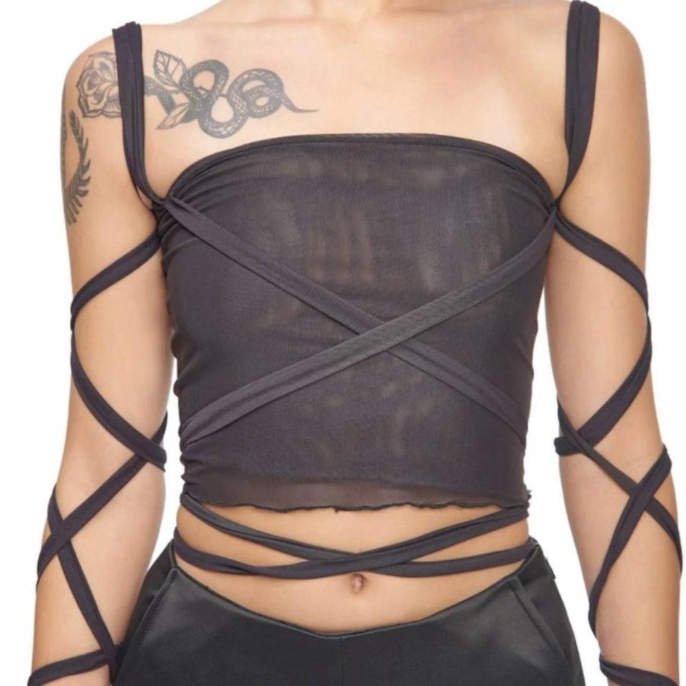 Strappy Black Women's Top
